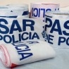 Cinta de Policía Nacional. Varios rollos para atrezar escenas en productoras y publi.