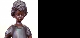 Escultura. Niño en bronce. Años 60. Maravillosa.