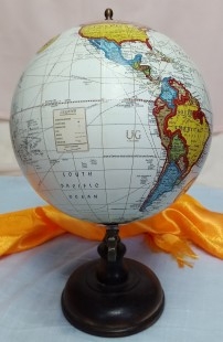 Globo terráqueo. Bola del mundo. Estilo vintage.