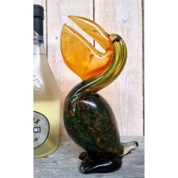 Pelícano en vidrio de Murano. Magnífica escultura.