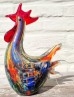 Gallo. Vidrio de Murano. 22 cm altura. Colorida y alegre escultura.