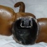 CAbeza de elefante en latón. VIntage. Años 70. Pátina en bronce. Más de 2 kg.