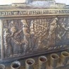Candelabro judío. Hanukia de aceite. Menorah. En cobre. Años 40. Jewish chandelier