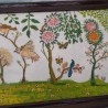 Mosaico antiguo pintado a mano Años 50. Preciosa pieza.
