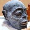 Cráneo momificado de hombre egipcio. Réplica. Tamaño natural. Muy detallado. Artista belga.