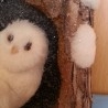 Búho. Figura de tronco con búho blanco. Año 2000