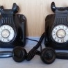 Teléfonos de pared en baquelita. Pareja. Origen español. Años 50-60