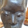 Efigie de mujer. Escultura en madera tallada. Origen Cubano