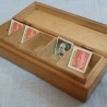 Caja antigua de sellos en madera. Porta-sellos. Años 60
