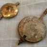 Péndulos de reloj de pared en bronce. Para reutilizar. Old clock pendulum