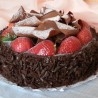 Pastel de Chocolate con Fresas. Imitación alimentos.